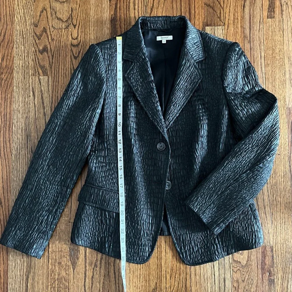 Santorelli Gianna Blazer Black Office Corporate Chic Quiet Luxury Italy Sz 10